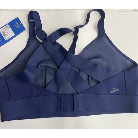 Brooks 40C/D Run Drive Interlace Navy Sports Bra Compression Quick Dry Woven - Picture 7 of 9